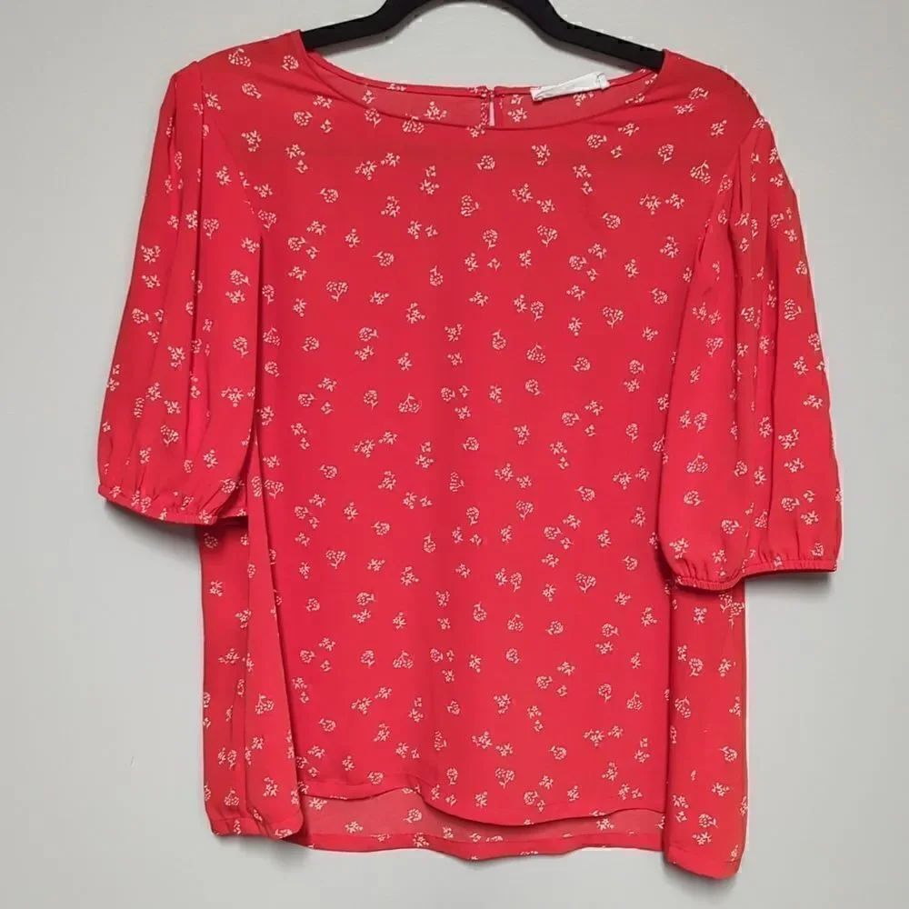 Elodie Red Short Sleeve Blouse